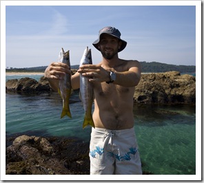 Sam with a couple of Sand Whiting at Tomakin