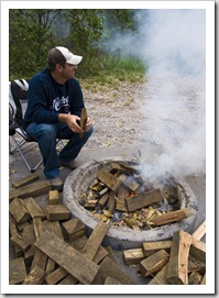 Jarrid getting the fire started at Mimosa Rocks National Park