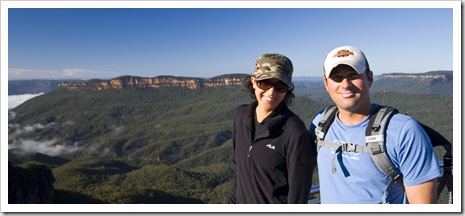 Jarrid and Jacque at Echo Point in the Blue Mountains National Park