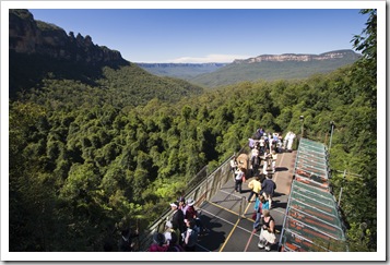 The Scenic Railway with the Three Sisters in the background
