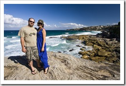 Jarrid and Jacque near Tamarama Beach on the walk between Bondi and Bronte