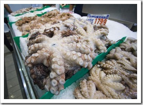 Fresh octopus at the Sydney Fish Market