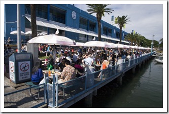 Dining on the water's edge at the Sydney Fish Market