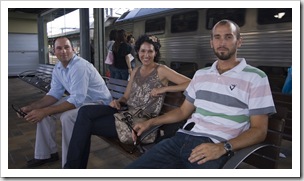Jarrid, Jacque and Sam at Central train station