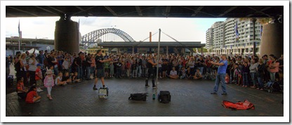 Street performers in Circular Quay