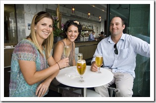 Enjoying  beer and some buubly at ECQ overlooking Circular Quay