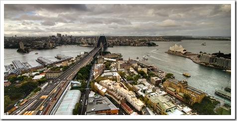 View of Circular Quay from the Shangri-La cocktail bar