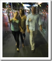 Walking through Sydney after dinner at BBQ King