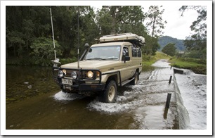 Crossing one of the many water-covered causeways into Barrington Tops National Park