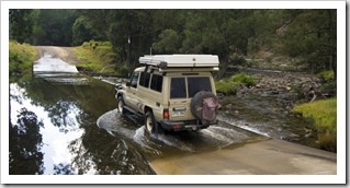 Crossing one of the many water-covered causeways into Barrington Tops National Park