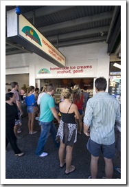 One of the busy Byron Bay gelaterias