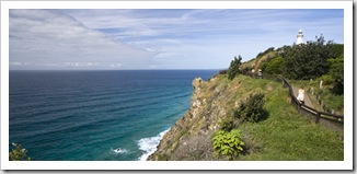 Lisa on the walking path along Cape Byron