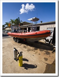 One of the dive boats we took to Julian Rocks