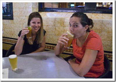 Lisa and Gina enjoying a couple of local brew at the Great Northern
