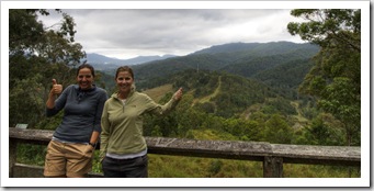 Lisa and Gina at one of the lookouts on the Lions Road