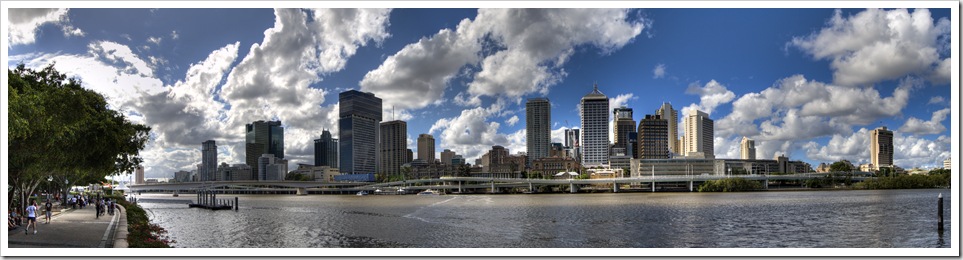 Panoramic of Brisbane from South Bank