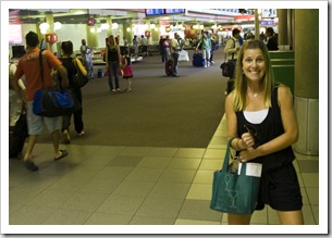 Lisa excited at the Brisbane airport