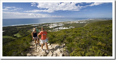 Hiking up Mount Coolum