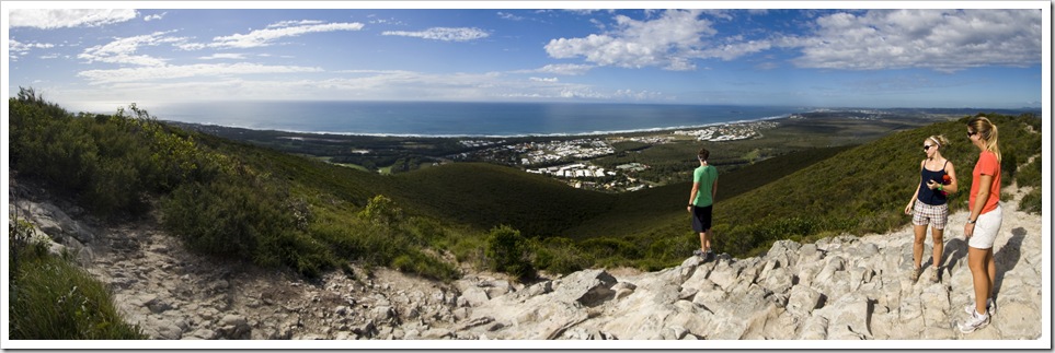 Panoramic of the Sunshine Coast from the top of Mount Coolum