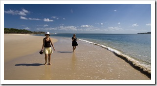 Cheryl and Lisa on the beach at Inskip