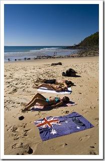 Chris, Cheryl and Lisa enjoying the sunshine at Tea Tree Bay in Noosa National Park