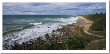 The beach looking south from Point Arkwright