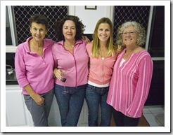 Jenni, Ali, Lisa and Gail all in pink