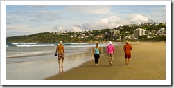 Sam, Lisa, Jenni and Randy with Coolum in the background