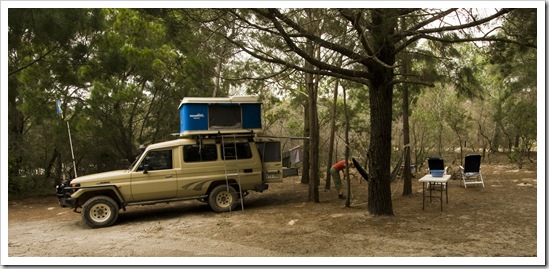 Camping for the night at Inskip