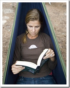 Lisa enjoying the hammock at Inskip