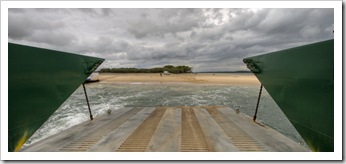 Leaving Inskip on the Manta Ray barge