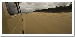 Looking back at Bessie as we round Fraser Island's Hook Point