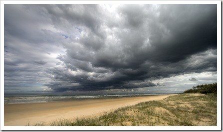 Clouds rolling in over Fraser Island