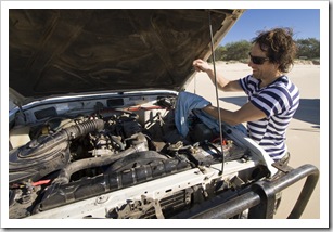 Chris taking care of Bessie