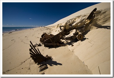 Remnants of vehicles at Sandy Cape