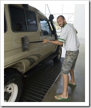 Sam taking care of The Tank in Rainbow Beach