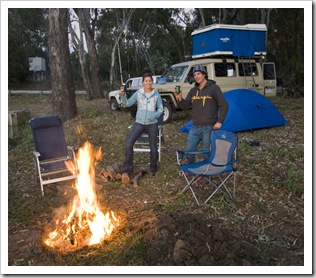 Chris and Lisa on the banks of the Dawson River near Moura