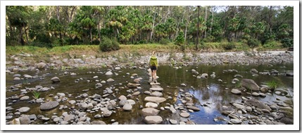 Lisa crossing Carnarvon Creek