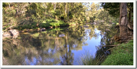 The Broken River in front of our campsite