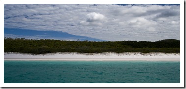 Brilliant white sand of Whitehaven Beach on Whitsunday Island