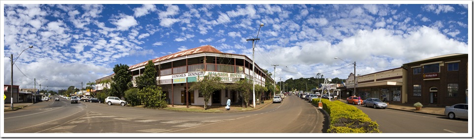 Panoramic of the main street in Malanda