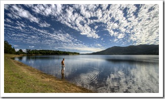 Sam taking a swim in Lake Tinaroo