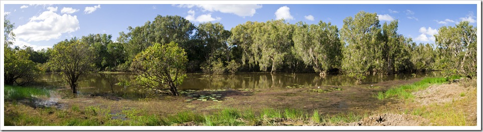 View of Horseshoe Lagoon from our campsite in Lakefield National Park