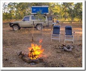 Camped at Horseshoe Lagoon in Lakefield National Park