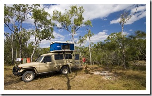 Camped at 5 Mile Creek in northern Lakefield National Park