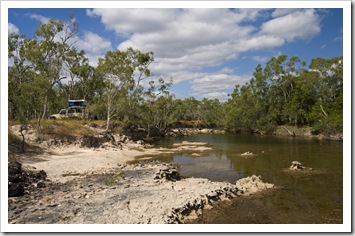 Camped at 5 Mile Creek in northern Lakefield National Park