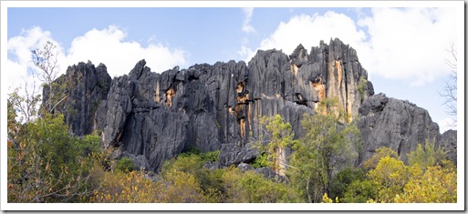 Striking rock faces leading into The Archways near Mungana