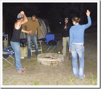 Dancing the fire ring at Waddy Point