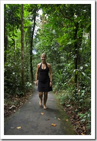 Lisa on the way to the top pool of Josephine Falls