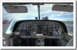 View of the Cessna's cockpit from my seat